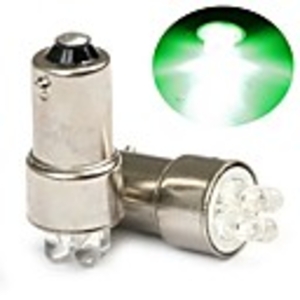 2 Green LED T4W Car Bulbs with 4 LED