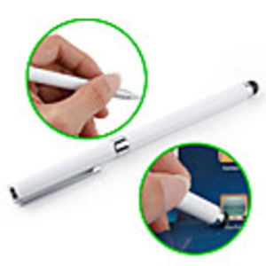 2-in-1 Ballpoint Pen Touchscreen Stylus for iPad/iPad 2/Playbook/Xoom/P1000/Streak - White