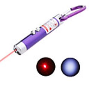 2-in-1 Mini Laser with LED Flashlight Keychain(Color Assorted)