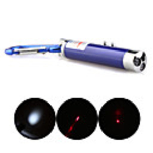 2 in 1 Mini LED Red Laser Pointer Keychain Flashlight Blue