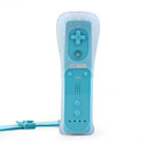 2-in-1 MotionPlus Remote Control Protective Silicon Case for Wii (Blue)