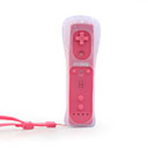 2-in-1 MotionPlus Remote Control Protective Silicon Case for Wii (Pink)