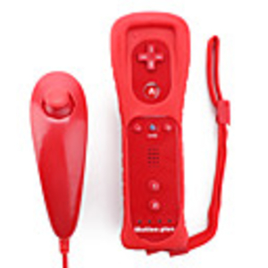 2-in-1 MotionPlus Remote Controller and Nunchuk Case for Wii (Red)