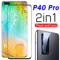 2 in 1 Protective Glass on Huawei P40 Pro Camera Lens Film Tempered Glas For Huawei P40 Screen Protector