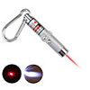 2 in 1 Red Laser LED Keychain - Silver