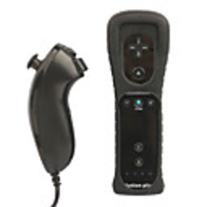 2-in-1 Remote Controller with MotionPlus and Nunchuck for Wii (Black)