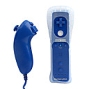 2-in-1 Remote Controller with MotionPlus and Nunchuck for Wii (Blue)