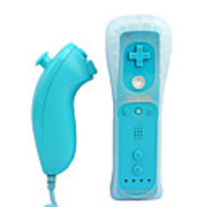 2-in-1 Remote Controller with MotionPlus and Nunchuck for Wii (Light Blue)