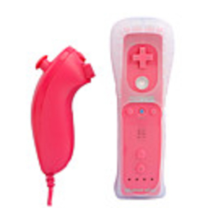 2-in-1 Remote Controller with MotionPlus and Nunchuck for Wii (Pink)