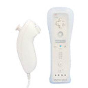 2-in-1 Remote Controller with MotionPlus and Nunchuck for Wii (White)