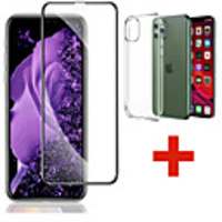 2 in 1 Slim Clear Soft TPU Silicone Cover For iPhone 12 Pro Max 12 Mini Case amp; Screen Protector Safety Glass For iPhone 11 Pro Max 11 Pro SE 2020 XS XS MAX XR 8 7 6 Plus