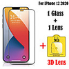 2 in 1 Tempered Glass For iPhone 12 11 Pro Max Glass Screen Protector 9H 3D Lens Tempered Glass For iPhone 11 Pro Protective Film