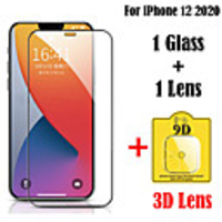 2 in 1 Tempered Glass For iPhone 12 11 Pro Max Glass Screen Protector 9H 3D Lens Tempered Glass For iPhone 11 Pro Protective Film