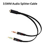 2 in 1 Universal 3.5mm Stereo Audio Male to 2 Female Headphone Microphone Y Splitter Audio Cable Cord Wire Adapter