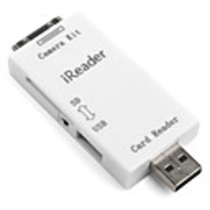 2-in-1 USB and SD Card Reader Camera Kit with USB for iPad 2 (White)