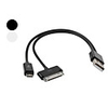 2-In-1 USB to Apple 30 Pin and Micro USB Data Sync and Charging Cable (Assorted Colors)