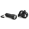2 In One LED White Flashlight Bike Light 3xAAA Black