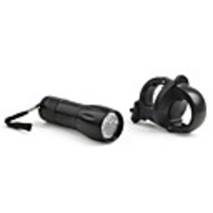 2 In One LED White Flashlight Bike Light 3xAAA Black