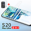 2 in1 Soft Screen Protector For Samsung Galaxy S20 Glass Protective S20 Ultra S20 Plus Film Hydrogel Camera Lens