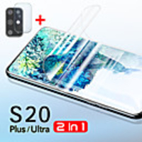 2 in1 Soft Screen Protector For Samsung Galaxy S20 Glass Protective S20 Ultra S20 Plus Film Hydrogel Camera Lens