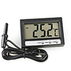 2-inch LCD Screen Digital Thermometer with Clock TM-2 (Black)