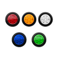 2 Inch Round Trailer Led 12V/24V Clearance Side Marker Lights 7LED with Reflectors Waterproof Sealed 2 Inch round led marker lights Fender Cab Panel Lights Grommets and Pigtails 5 Colors To Choice