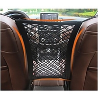 2-Layer Car Mesh Organizer Seat Back Net Bag Barrier of Backseat Pet Cargo Tissue Purse Holder Driver Storage Netting Pouch Upgrade Stretch Length Four Sides Have Spring Car Interior Accessories 1PCS miniinthebox