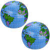 2 Pack 16 Inches Inflatable Globe Blow up World Globe Beach Ball Globe for Party Bags,  PVC Material miniinthebox