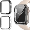 [2 Pack] Apple Watch Screen Protector Hard PC Case with Tempered Glass Compatible with iWatch Series 7 41mm 45mm Full Coverage Easy Installation Bumper Cover Case miniinthebox