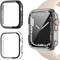 [2 Pack] Apple Watch Screen Protector Hard PC Case with Tempered Glass Compatible with iWatch Series 7 41mm 45mm Full Coverage Easy Installation Bumper Cover Case miniinthebox