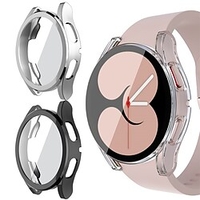 2 Pack Case Cover for Samsung Galaxy Watch 4 40mm 44mm 46mm Soft TPU All-Around Bumper with Built-in Screen Protector miniinthebox