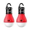2 pack compact led lantern tent camp light bulb for camping hiking fishing emergency lights,  battery powered portable lamp,  red (batteries not included)