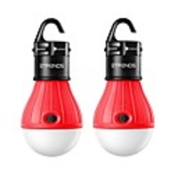 2 pack compact led lantern tent camp light bulb for camping hiking fishing emergency lights,  battery powered portable lamp,  red (batteries not included)