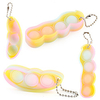 2 Pack Fidget Toy Squeeze Bean Toy Keychain Soybean Stress Relieving Pea Keyring Toys Rubber Buttons Pop Bubble Sensory Toys Phone Chain Pendant Gift for Kid Adult Release Stress Anxiety miniinthebox