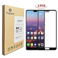 [2 pack] huawei p20 pro screen protector,  [ full coverage ] [0.3mm,  2.5d] [bubble-free] [9h hardness] [hd clear] tempered glass screen protector for huawei p20 pro (black) miniinthebox
