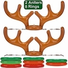 2 pack inflatable reindeer antler ring toss game for christmas halloween thanksgiving xmas party game headband inflatable toys for holiday family school photo props game(2 antlers,  8 rings)