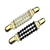 2 pack pearl amp; black sweater clips,  beaded cardigan clips,  stylish pearl,  cardigan collar clip (blackwhite)