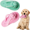 2 Pack Puppy Chew Toy Pet Chew Toy Flip Flops Shape Dog Toy Interactive Chewing Rope Natural Cotton for Teething Puppies Molar Teeth Cleaning Toy Chew Training Playing Teeth miniinthebox