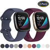 2 Pack Sport Silicone Watch Band for Fitbit Versa 3 / Sense Replaceable Bracelet Wrist Strap Wristband miniinthebox