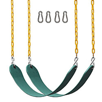 2 Pack Swings Seats Heavy Duty 66 Chain Plastic Coated - Playground Swing Set Accessories Replacement with Snap Hooks (Green) miniinthebox