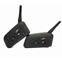 2 Pack V6-1200 Motorcycle Helmet Bluetooth Intercom 1200 Meter Wireless Motorcycle Headset Waterproof Wireless BT Interphone