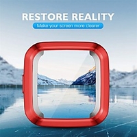 2 Packs Smartwatch Screen Protector with Case Compatible with Versa 2 Screen Protector Full Coverage Soft TPU Protective Screen Cover Saver Bumper Frame Accessories for Versa 2 Smartwatch Only (Red) miniinthebox
