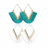 2 pairs colorful statement tassel earrings boho v shape hanging fringe dangle earrings for women girls