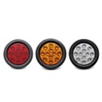 2 Pcs 12 LED 4W 4Inch Round Led Stop Turn Tail Back-up Reverse Fog Lights Include Lights Grommet Plug for Truck Trailer RV