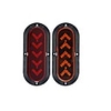 2 Pcs 1.2W 6000K 25 LED 6Inch Oval Arrow Smoked Red Stop Parking Rear Tail Light Trailer RV Truck