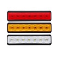 2 Pcs 1.5W 7 LED Truck Pickup Lorry Smoked Lens Amber Side Marker Light