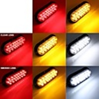 2 Pcs 24 LED 4.8W 6000K Oval Clear Lens Red Parking Brake Tail Light Camper Dump ATV