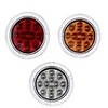 2 Pcs 4 Inch 4W Round Amber 12 LED Signal Turn Lamp Lorry RV Trailer Tail Light 12V