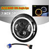 2 Pcs 7 Inch Halo Ring Amber Angel Eye LED Headlights Hi/Low Beam Round Headlamp DRL For Lada 4x4 Urban Niva Motorcycle Off-Road 4x4 Vehicles Headlamp
