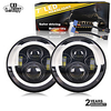 2 Pcs 7 Inch Headlight Auto Led Headlight for 4x4 UAZ Lada Niva White Yellow Angel Eye H4 H13 Hi Lo Beam 50W 30W 10-30V